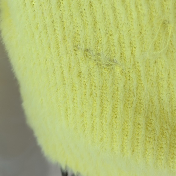 For Love and Lemons fuzzy yellow mini dress. Major issues on left rear side. S. - Picture 5 of 6